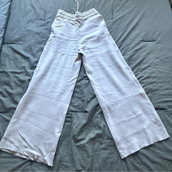 Zara Wide Leg Cream Sweatpants - Womens - Picture 3 of 5